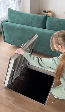 Напольный люк Самоподъемный Невидимка уголок 900*900 Напольный люк Самоподъемный Невидимка уголок 900*900